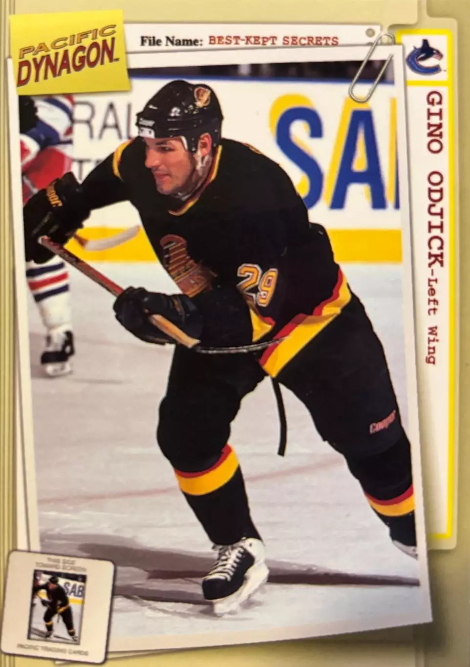 Карточка Gino Odjick - Джино Оджик Vancouver Canucks - Ванкувер Кэнакс НХЛ/NHL