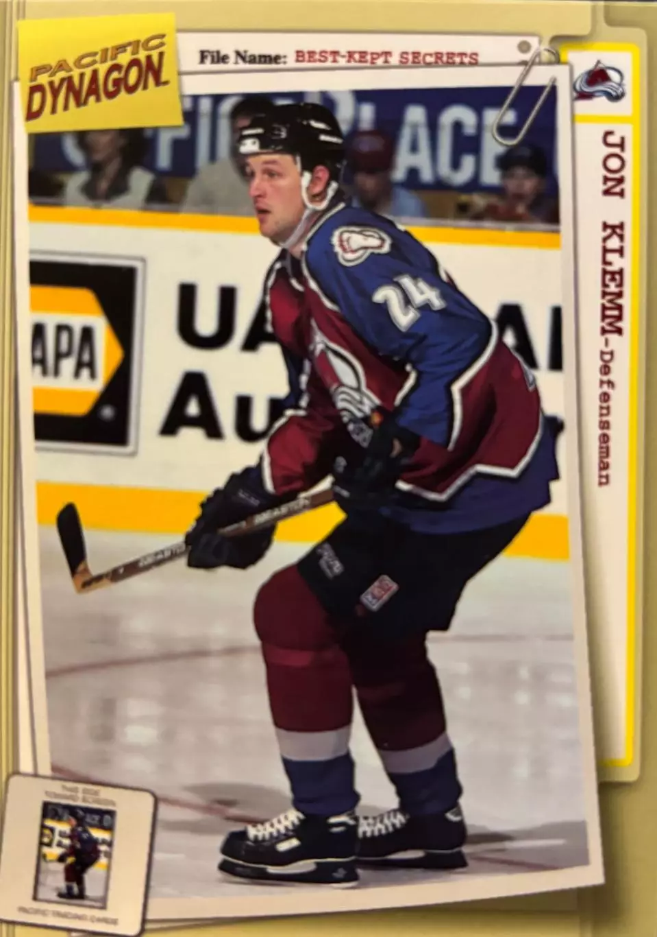 Хоккей. Карточка Jon Klemm - Джон Клемм Colorado Avalanche - Колорадо НХЛ/NHL
