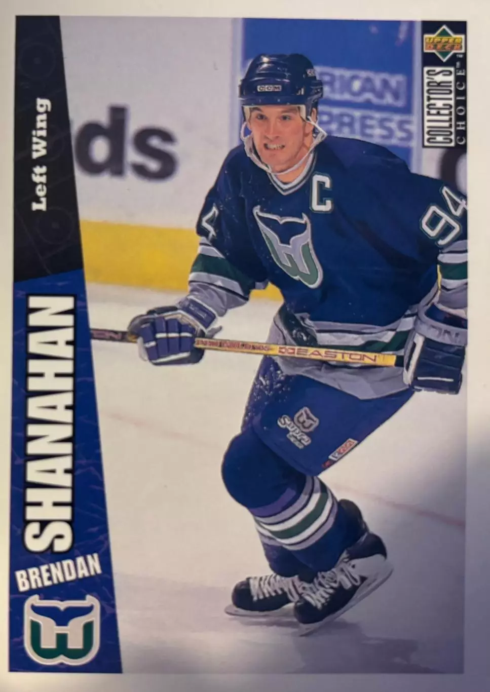 Карточка Brendan Shanahan - Брендан Шэнахэн Hartford Whalers - Хартфорд НХЛ/NHL