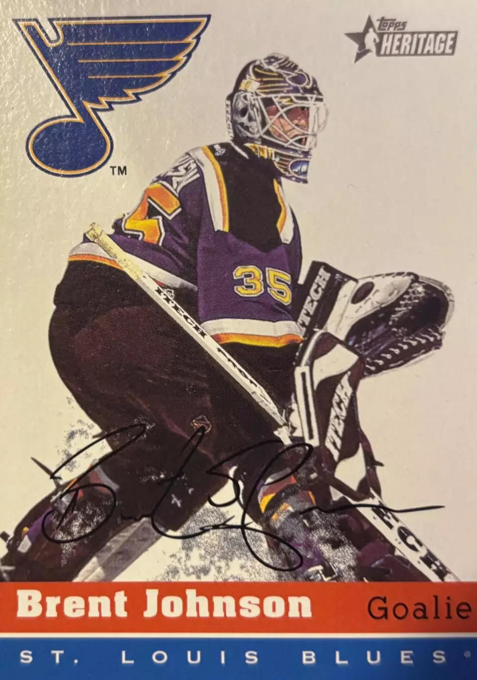 Хоккей. Карточка Brent Johnson-Брент Джонсон St. Louis Blues / Сент-Луис НХЛ-NHL