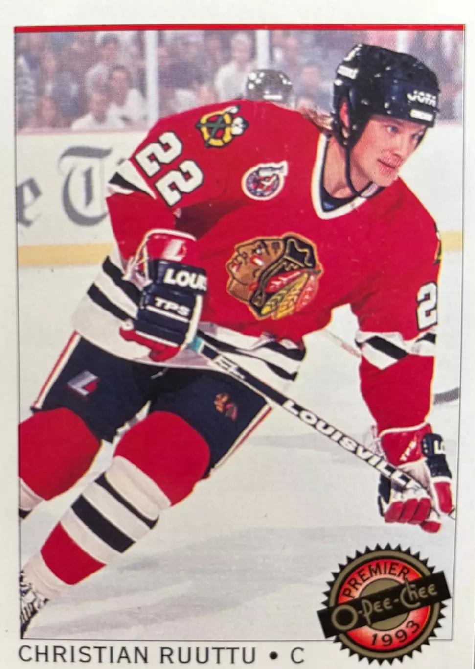 Карточка Christian Ruuttu - Кристиан Руутту Chicago Blackhawks - Чикаго НХЛ-NHL
