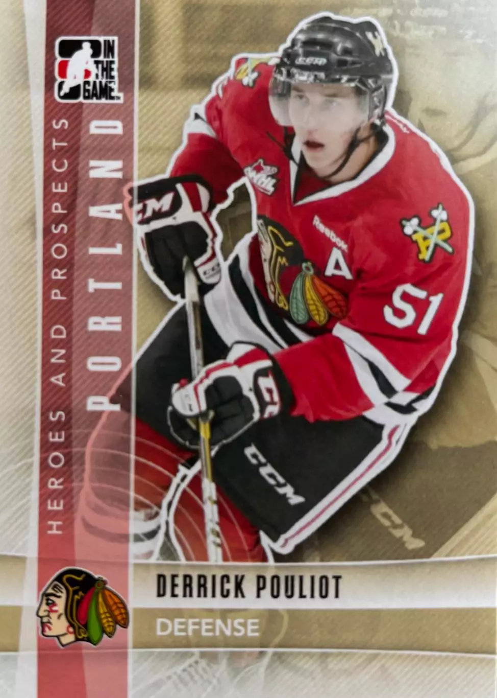 Хоккей. Карточка Derrick Pouliot-Деррик Пулио Chicago Blackhawks-Чикаго НХЛ/NHL