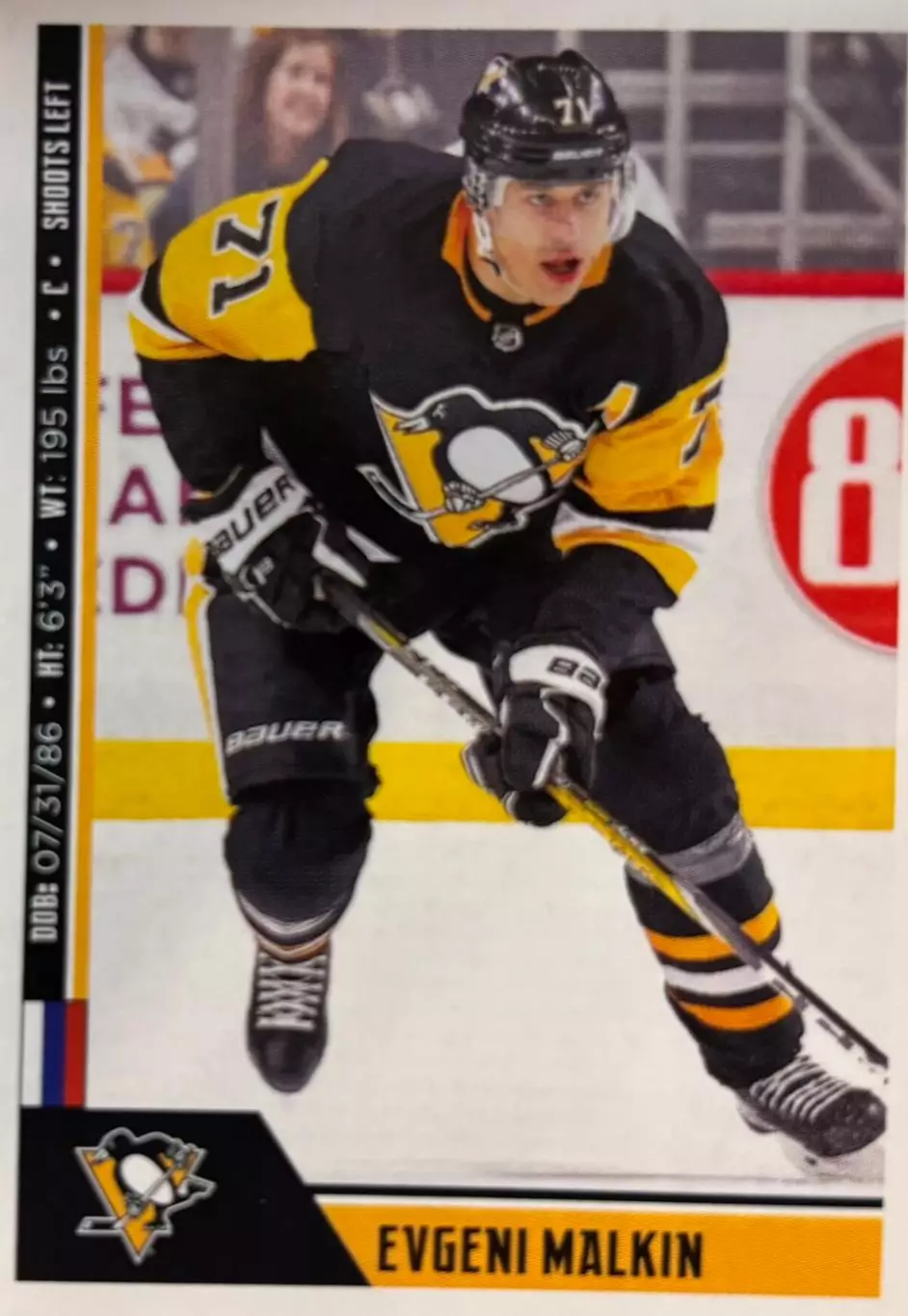 Наклейка Евгений Малкин Pittsburgh Penguins, Металлург Магнитогорск КХЛ/NHL/НХЛ