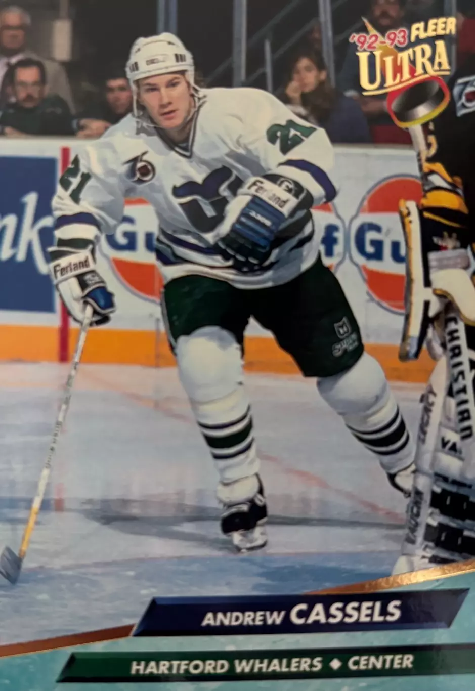 Хоккей Карточка Andrew Cassels-Эндрю Касселс Hartford Whalers - Хартфорд НХЛ/NHL