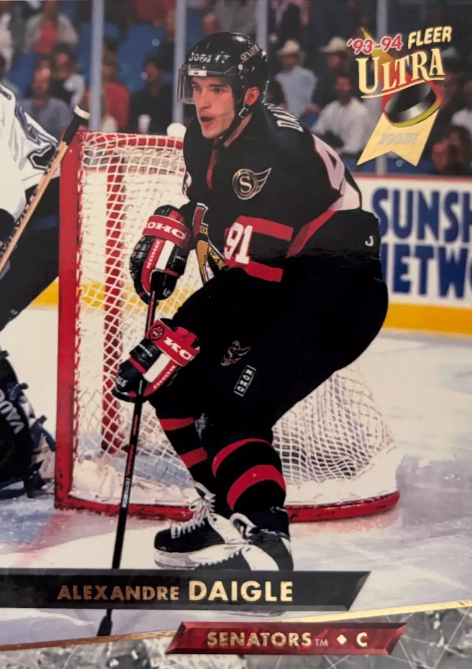 Хоккей. Карточка Alexandre Daigle-Александр Дэйгл Ottawa Senators-Оттава НХЛ/NHL