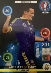 Футбол. Карточка Артем Федецкий Украина, Карпаты, Днепр, Шахтер Euro/Евро 2016