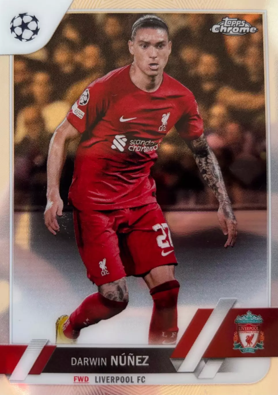 Футбол. Карточка Дарвин Нуньес Ливерпуль, Бенфика Лига Чемпионов 2022-23 TOPPS