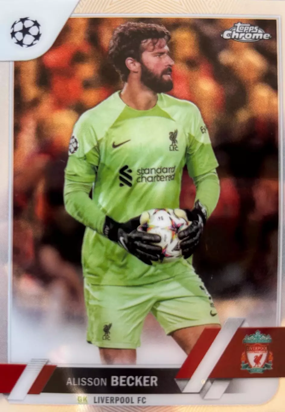 Футбол. Карточка Alisson Becker/Алиссон Бекер (Ливерпуль) Лига Чемпионов 2022-23