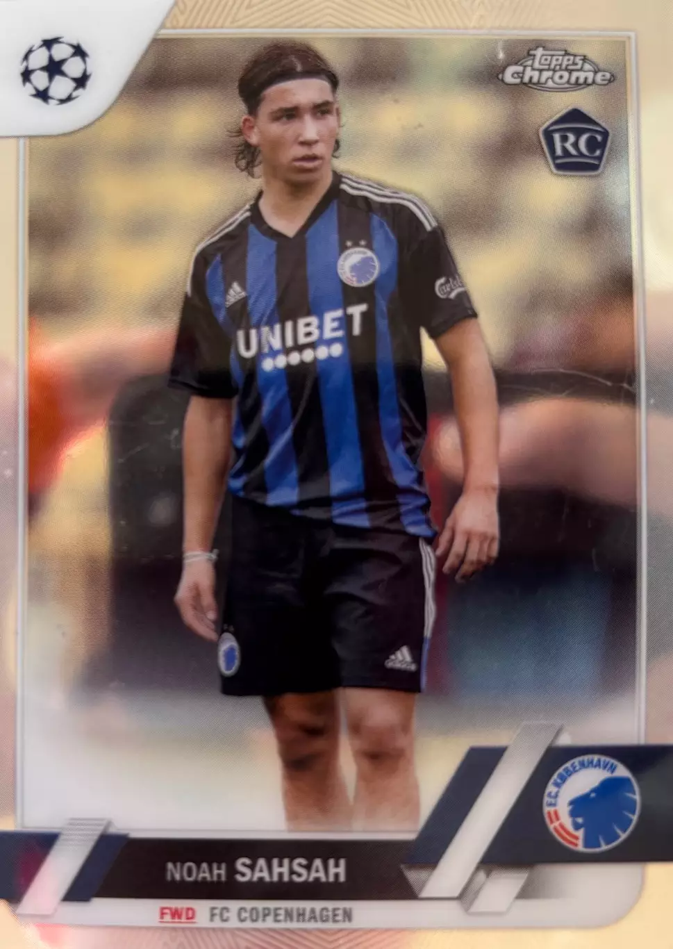 Футбол. Карточка Noah Sahsah/Ноа Саса Копенгаген Лига Чемпионов 2022-23 TOPPS