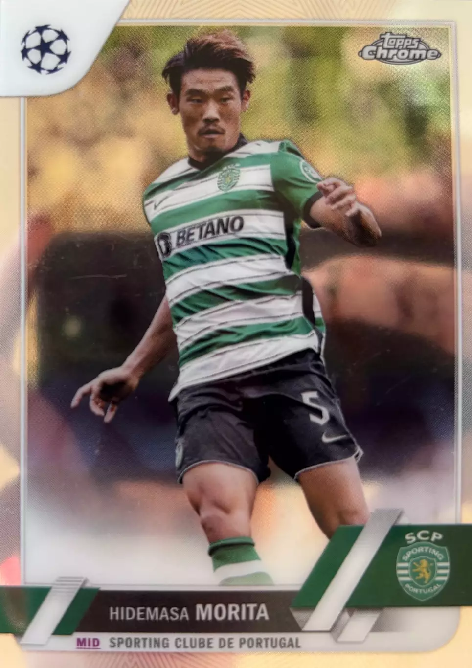 Футбол. Карточка Хидэмаса Морита Спортинг Лиссабон Лига Чемпионов 2022-23 TOPPS