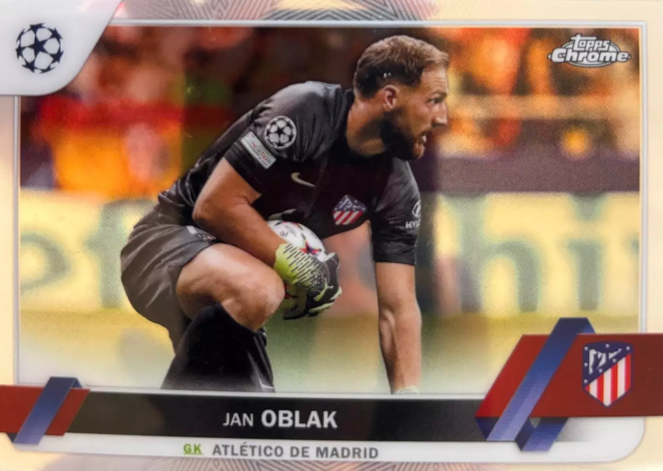 Футбол. Карточка Jan Oblak/Ян Облак Атлетико Мадрид Лига Чемпионов 2022-23 TOPPS