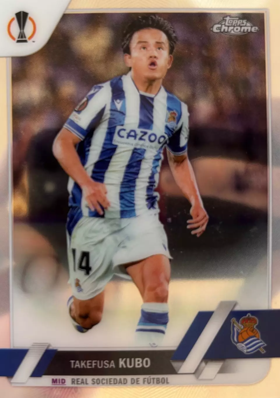 Футбол. Карточка Такэфуса Кубо Реал Сосьедад, Мадрид Лига Европы 2022-23 TOPPS