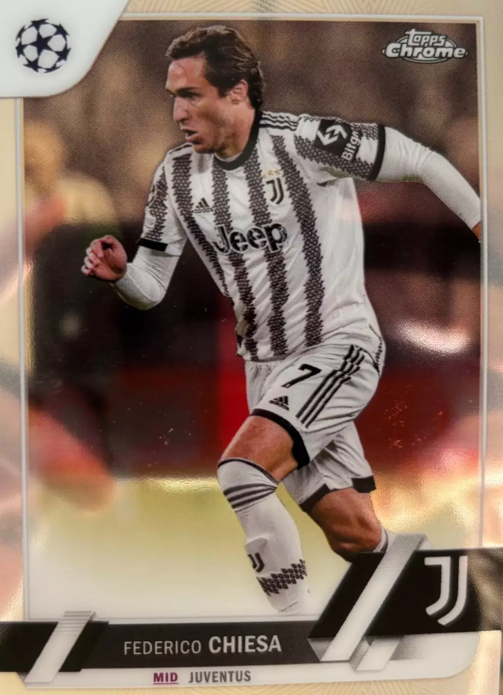 Футбол. Карточка Федерико Кьеза Ювентус, Фиорентина Лига Чемпионов 2022-23 TOPPS