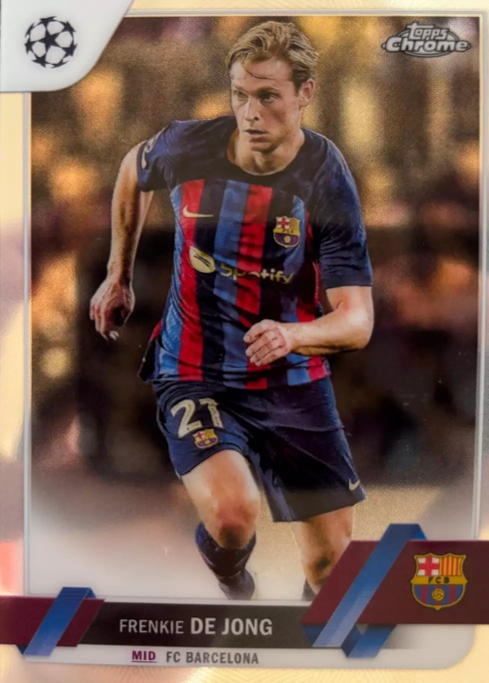 Футбол. Карточка Френки де Йонг Барселона, Аякс Лига Чемпионов 2022-23 TOPPS