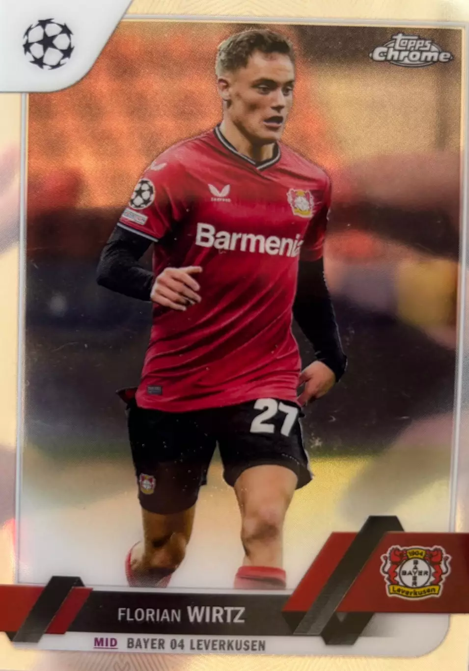 Футбол Карточка Florian Wirtz/Флориан Вирц Байер 04 Лига Чемпионов 2022-23 TOPPS
