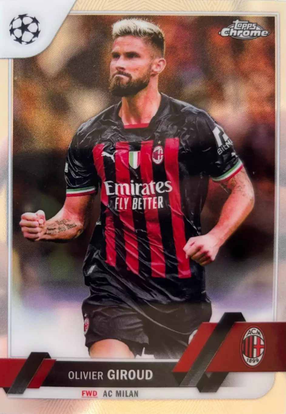 Футбол. Карточка Оливье Жиру Милан, Арсенал, Челси Лига Чемпионов 2022-23 TOPPS