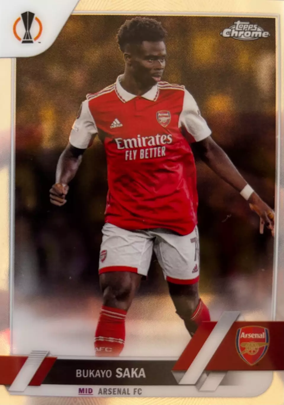 Футбол Карточка Bukayo Saka/Букайо Сака Арсенал Лондон Лига Европы 2022-23 TOPPS