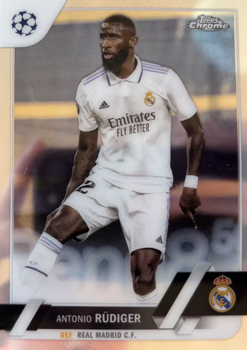 Футбол. Карточка Антонио Рюдигер Реал Мадрид, Челси Лига Чемпионов 2022-23 TOPPS
