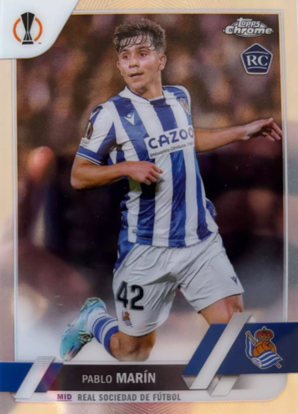 Футбол. Карточка Pablo Marin/Пабло Марин Реал Сосьедад Лига Европы 2022-23 TOPPS