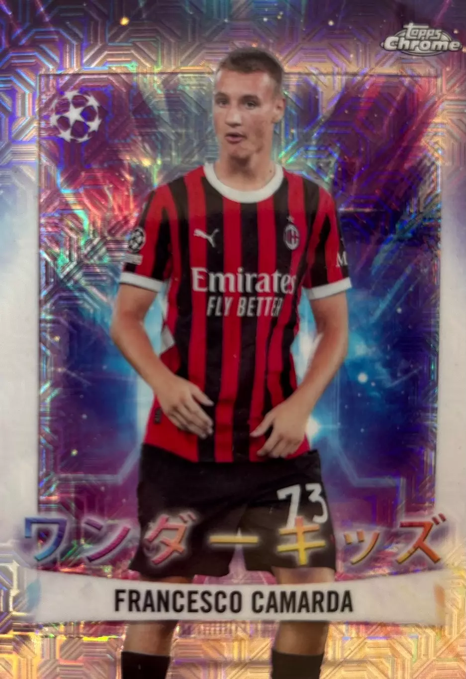 Футбол. Карточка Франческо Камарда Милан, Лечче Лига Чемпионов 2024-25 TOPPS