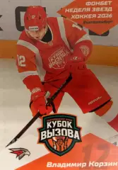 Хоккей. Карточка Владимир Корзин Авангард/Омские Ястребы Кубок Вызова МХЛ/КХЛ