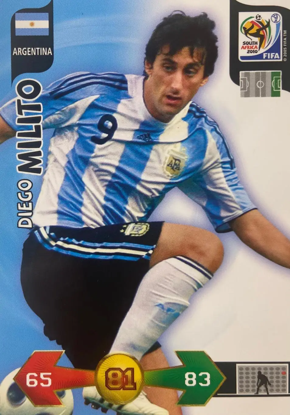 Футбол. Карточка Diego Milito/Диего Милито Аргентина, Интер Чемпионат Мира 2010