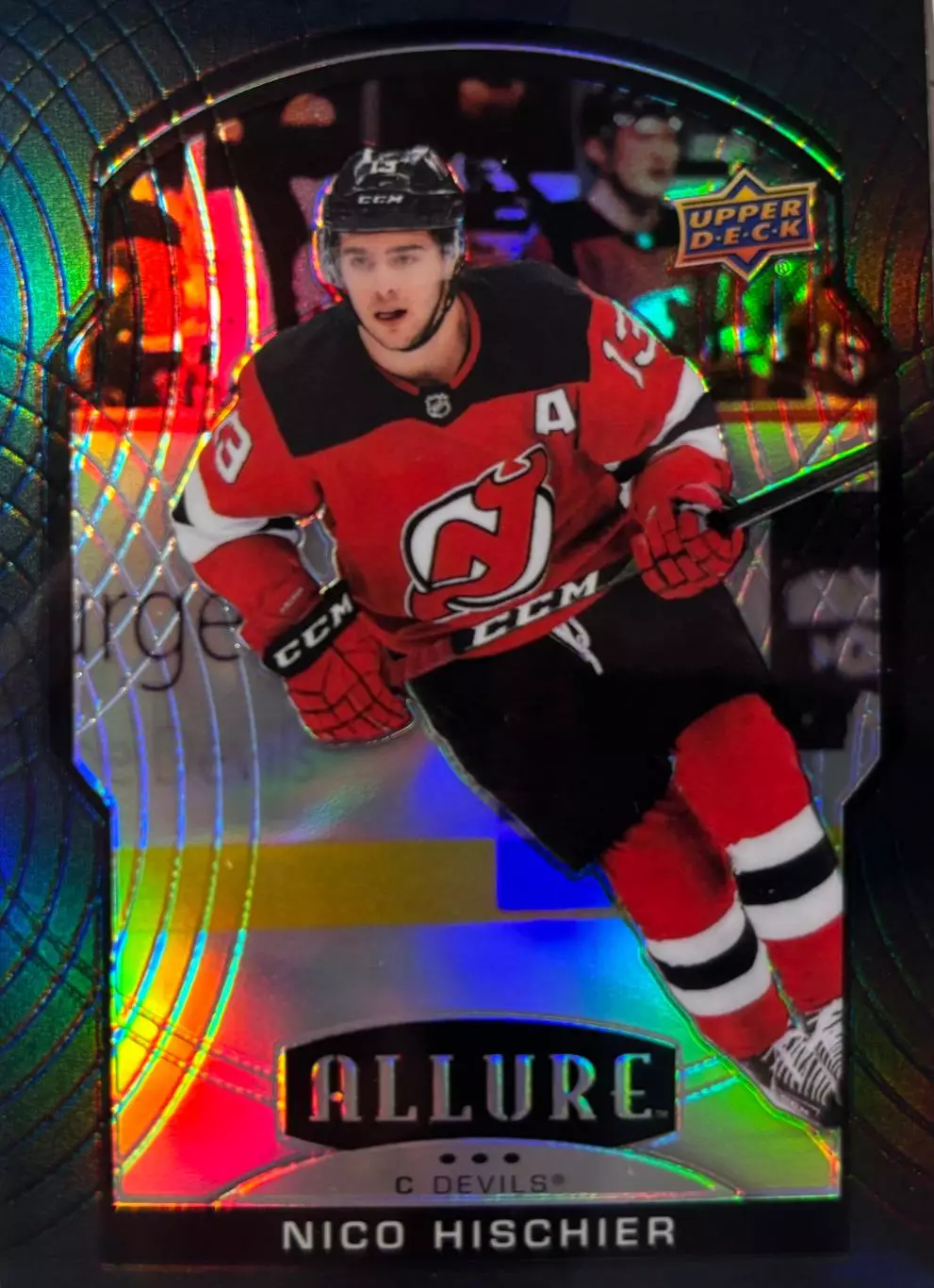 Хоккей. Карточка Nico Hischier-Нико Хишир New Jersey Devils/Нью-Джерси НХЛ/NHL