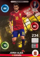 Футбол. Карточка Жорди Альба Испания, Барселона, Валенсия Euro/Евро 2016 Panini