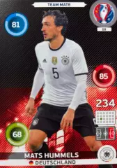 Футбол. Карточка Матс Хуммельс Германия, Бавария, Боруссия Euro/Евро 2016 Panini