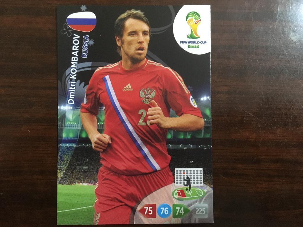 Карточка Дмитрий Комбаров Россия - Спартак Москва Чемпионат Мира 2014 Panini