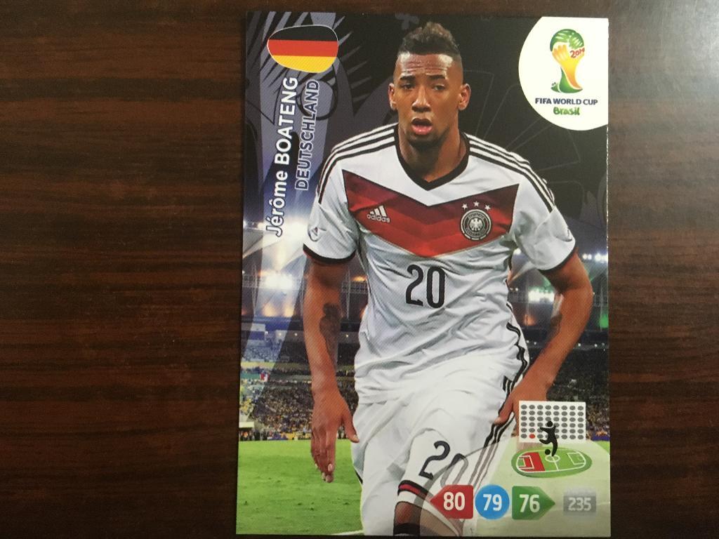 Футбол. Карточка Boateng - Жером Боатенг - Германия Чемпионат Мира 2014 Panini