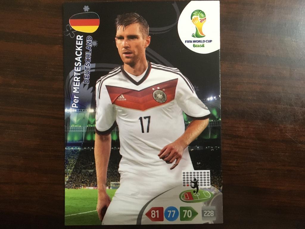 Футбол. Карточка PER Mertesacker - Германия Чемпионат Мира 2014 Panini