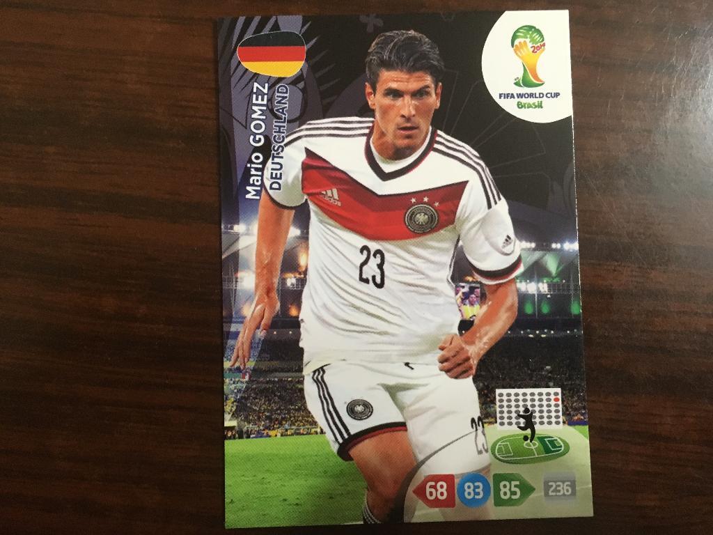 Футбол. Карточка Mario Gomez - Марио Гомес - Германия Чемпионат Мира 2014 Panini