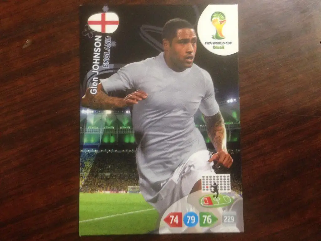 Футбол. Карточка Glen Johnson (England) - Англия Чемпионат Мира 2014