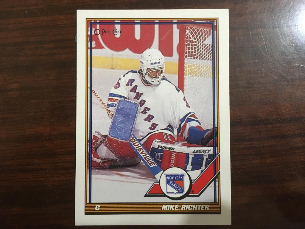 Хоккей. Карточка Mike Richter - Майк Рихтер New York Rangers - Нью-Йорк НХЛ/NHL