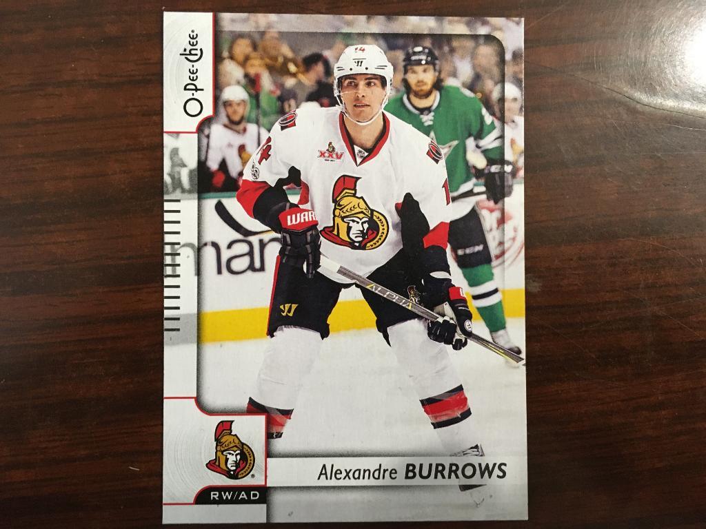 Хоккей. Карточка Alexandre Burrows Ottawa Senators - Оттава НХЛ/NHL