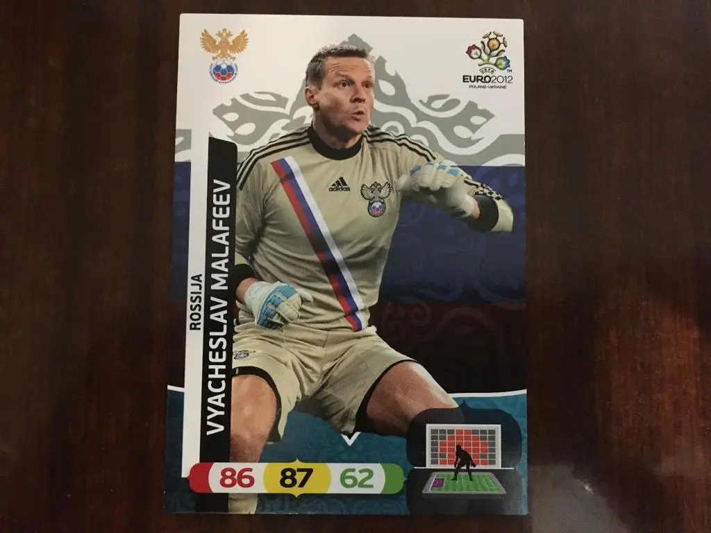 Футбол Карточка Вячеслав Малафеев Россия, Зенит Санкт - Петербург Euro-Евро 2012