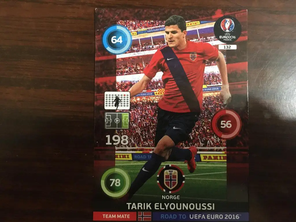 Футбол. КарточкаTarik Elyounoussi (Norge) PANINI Дорога на Евро 2016.