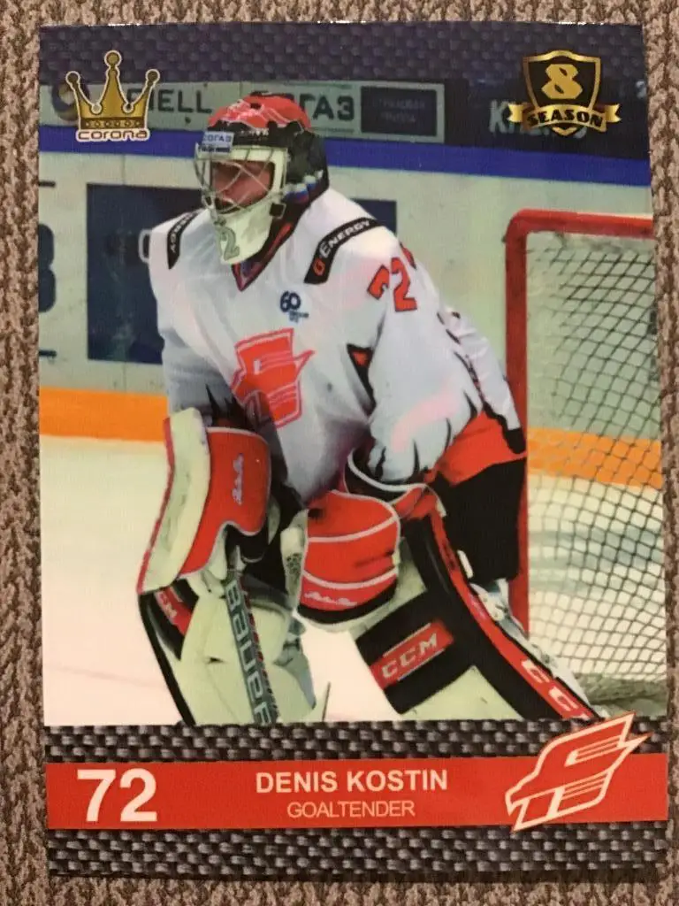 Хоккей. Карточка Денис Костин Авангард Омск КХЛ сезон 8 2015-2016