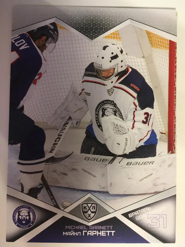 Хоккей. Карточка Майкл Гарнетт Медвешчак Загреб КХЛ/KHL сезон 2016-2017 SeReal