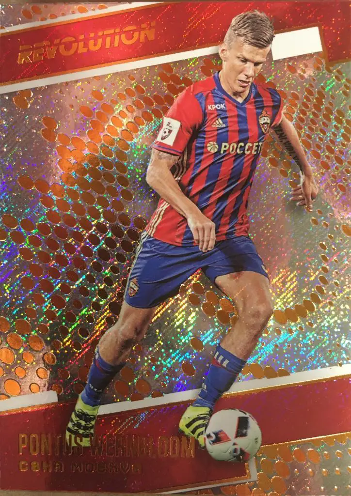 Футбол. Карточка Pontus Wernbloom/Понтус Вернблум ЦСКА Москва Panini/Панини 2017