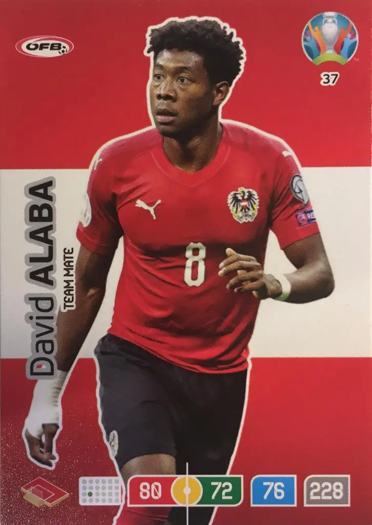 Футбол. Карточка David Alaba / Давид Алаба Австрия, Бавария Мюнхен Евро 2020
