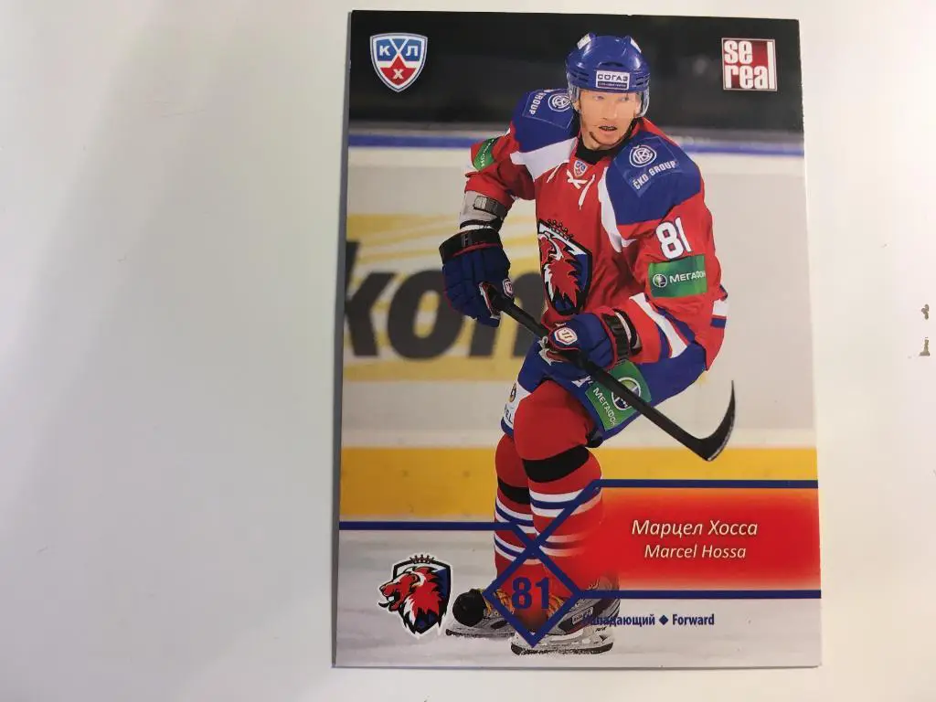 Хоккей. Карточка Марцел Хосса Лев Прага КХЛ сезон 2012-2013 SeReal