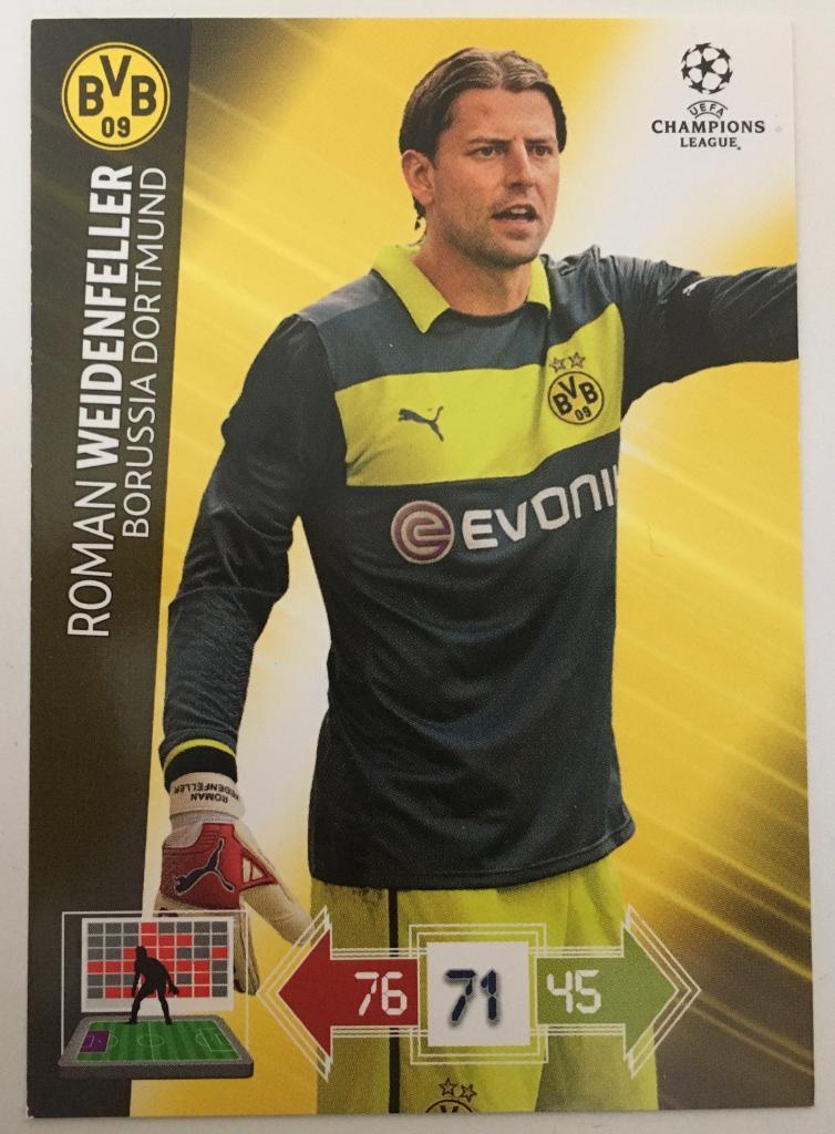 Карточка Weidenfeller-Роман Вайденфел (Боруссия Дортмунд) Лига Чемпионов 2012-13