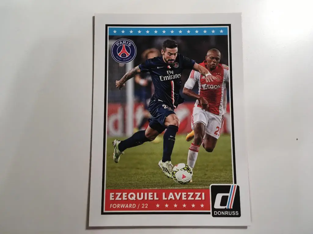 Футбол. Карточка Ezequiel Lavezzi-Эсекьель Лавесси Пари-Сен-Жермен Panini 2015
