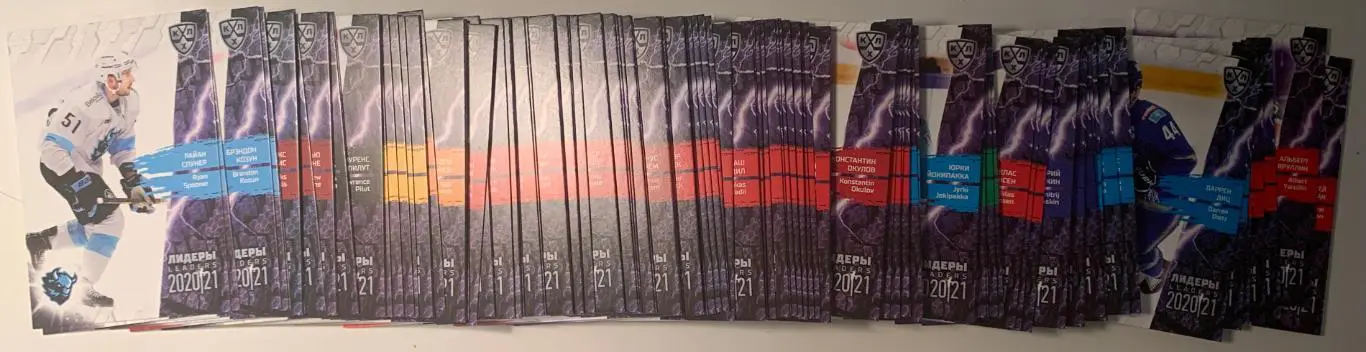 Хоккей. Карточка Полный комплект 115 карточек КХЛ Лидеры 2021 SeReal