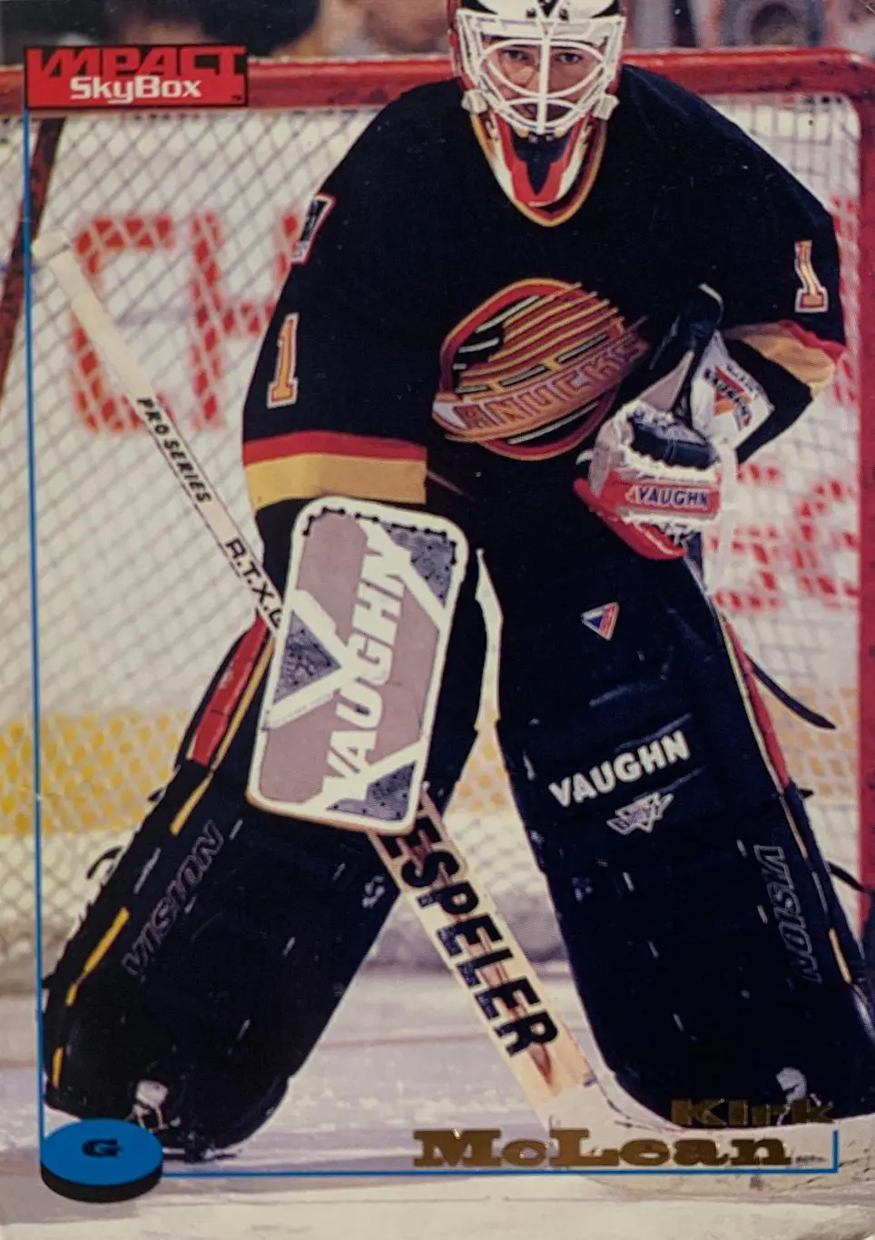 Хоккей. Карточка Kirk McLean - Кирк Маклин Vancouver Canucks -Ванкувер НХЛ/NHL