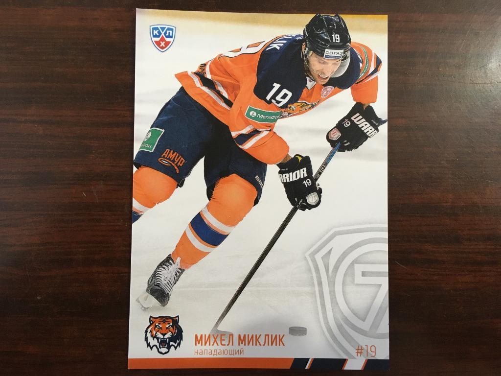 Хоккей. Карточка Михел Миклик Амур Хабаровск КХЛ/KHL сезон 2014 - 2015 SeReal