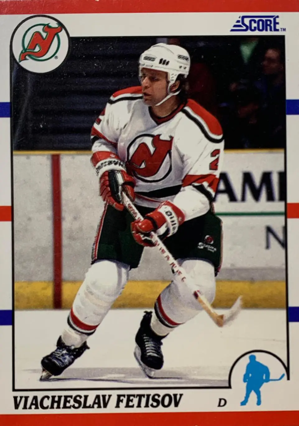 Хоккей Карточка Вячеслав Фетисов (New Jersey Devils/ЦСКА Москва) НХЛ/NHL 1990-91