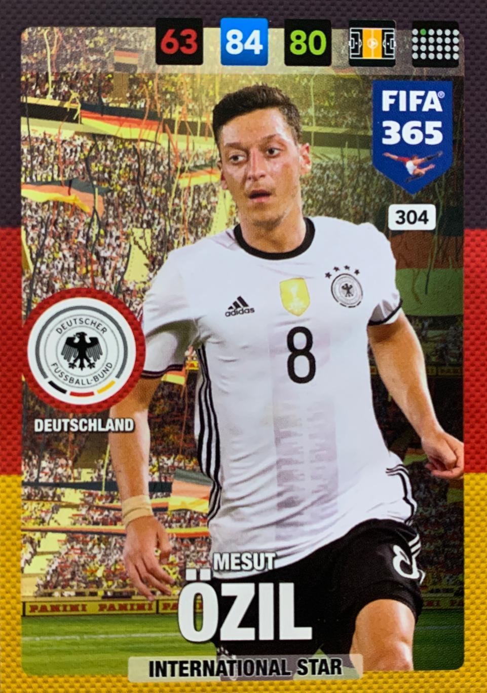 Футбол. Карточка Mesut Ozil/Месут Озиль Германия, Реал, Арсенал Panini 2016-17